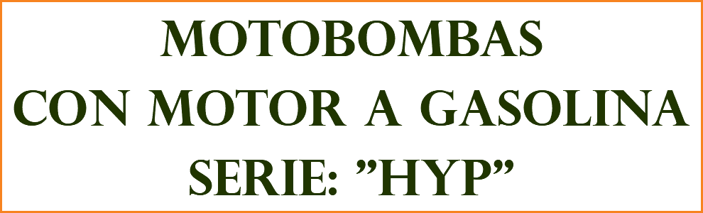 MOTOBOMBAS CON MOTOR A GASOLINA SERIE: "HYP"